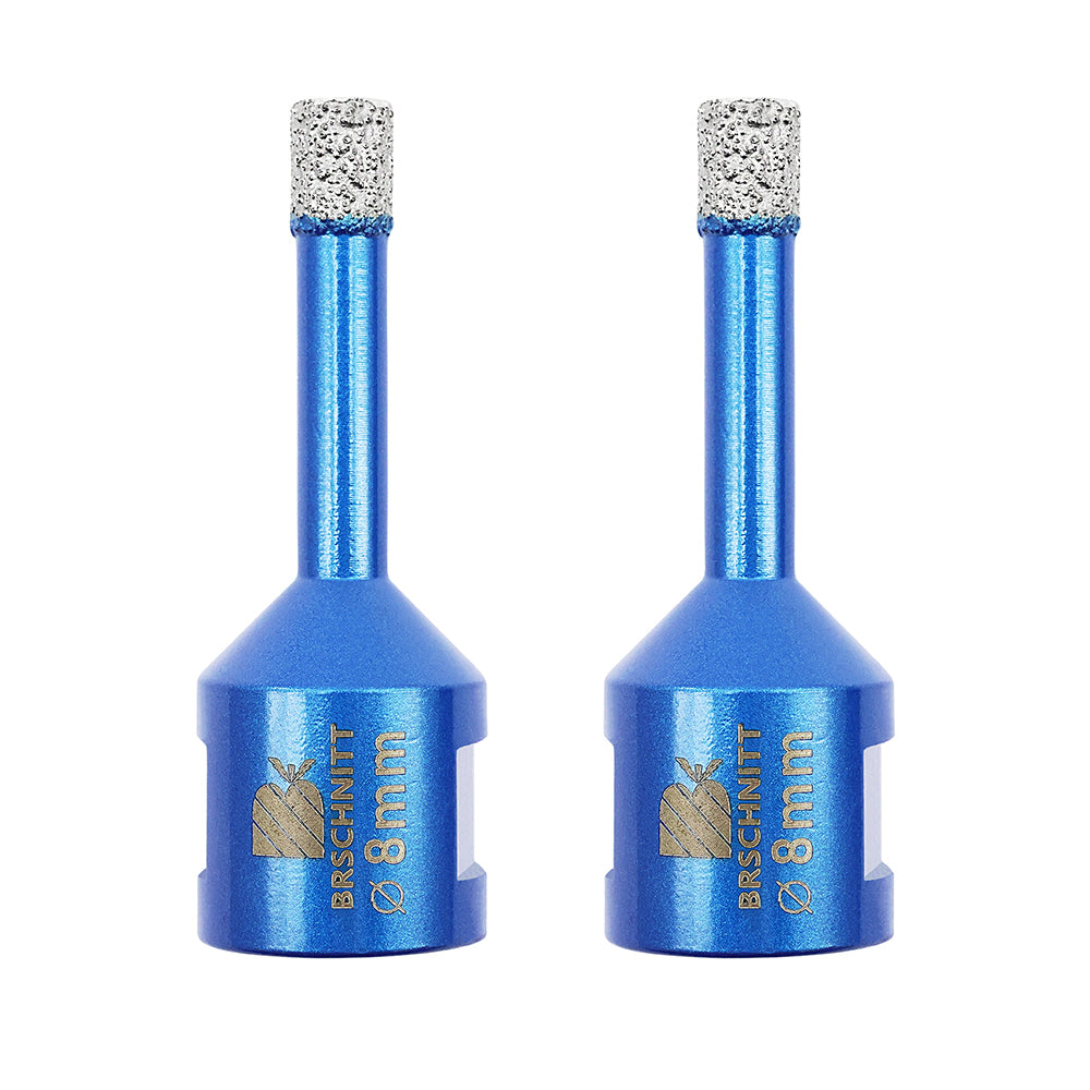 BRSCHNITT 2pcs 8mm Diamond Core Drill Bit M14 Vacuum Brazed Diamond Hole Saw  for Marble Granite Ceramic Porcelain Tile