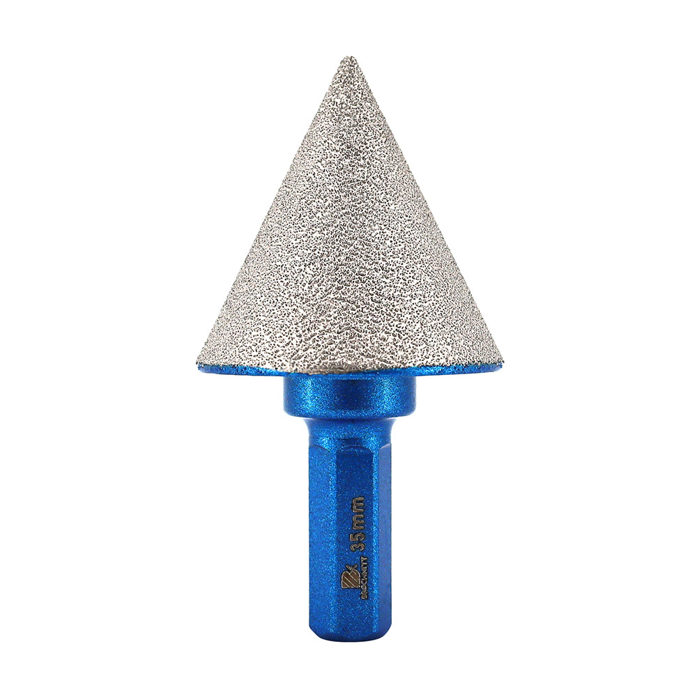 BRSCHNITT Diamant-Abschrägungsfräser, vakuumgelötet, 1 Stück, Durchmesser 20/35/50/82 mm, zum Vergrößern und Formen der Abschrägung vorhandener Löcher, Porzellan, Keramik, Fliesen, Marmor