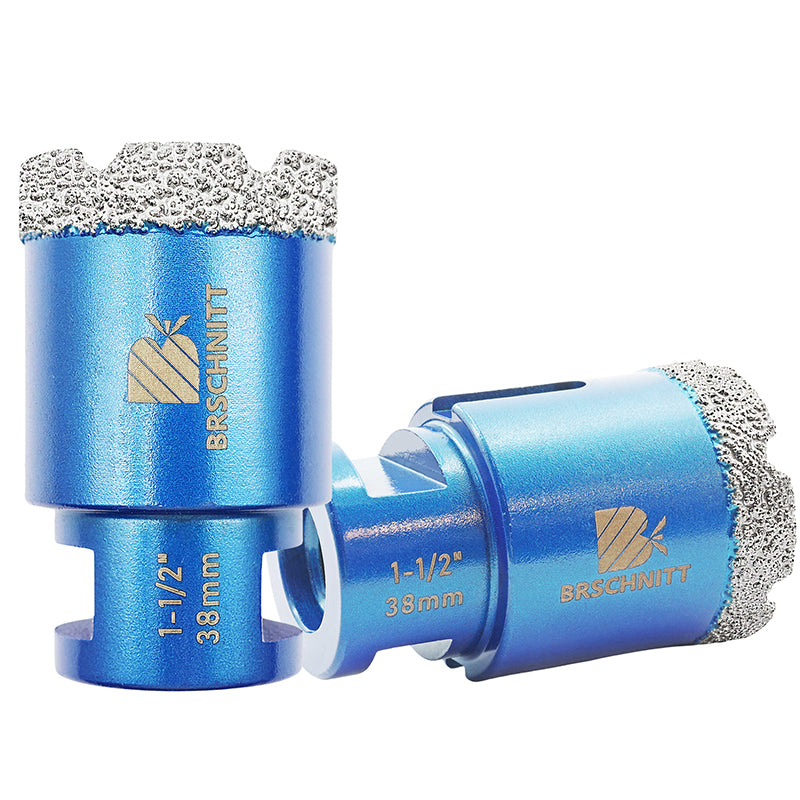 BRSCHNITT 5/8"-11 Thread Diamond Dry & Wet Hole Saw 1/4"-6" for Ceramic Porcelain Vacuum Brazed
