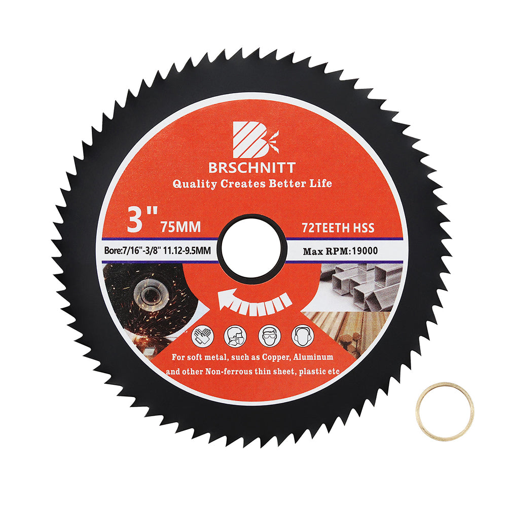 BRSCHNITT 1/2/3/5pcs 3'' TCT Saw Blade Carbide Cutting Disc for Soft Metal Copper Aluminium