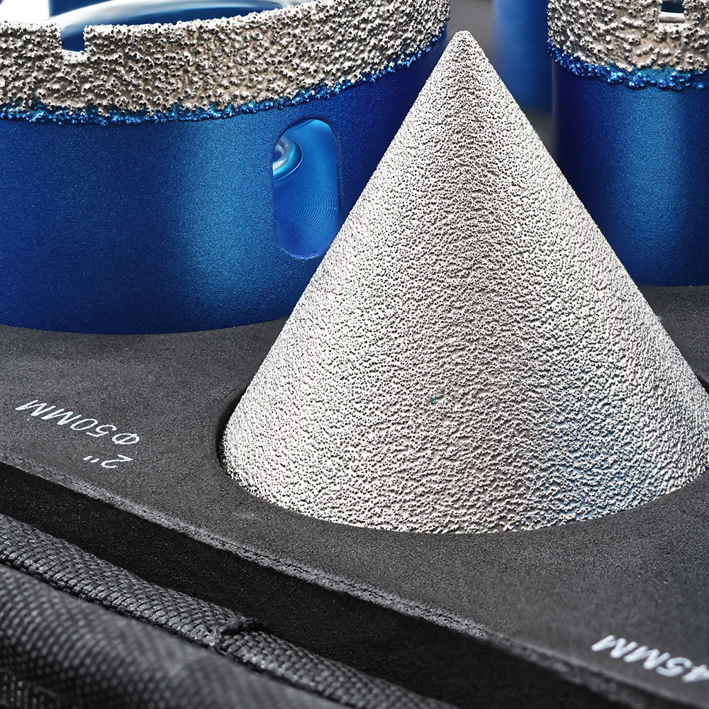 BRSCHNITT Jeu de 11 forets diamantés à tige hexagonale 6-65 mm, scie cloche avec ressort pour carrelage en céramique et marbre