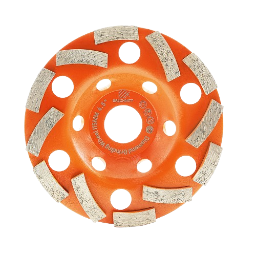BRSCHNITT 4-1/2" Diamond Grinding Wheel Cup 7/8" Arbor with 5/8" Adapter Bushing #40/50 Grit for Concrete Granite Marble Masonry