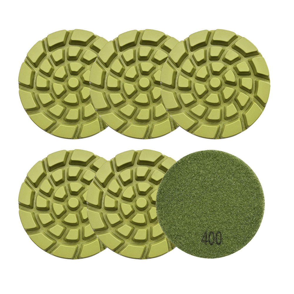 BRSCHNITT 6pcs Resin Bond Diamond Floor Polishing Pads 4" for Concrete Polishing