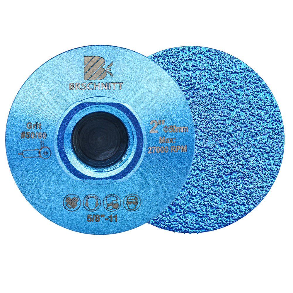 BRSCHNITT M14 & 5/8"-11 Diamond Flat Grinding Wheel 50mm for Rough Grinding Marble Quartz Granite