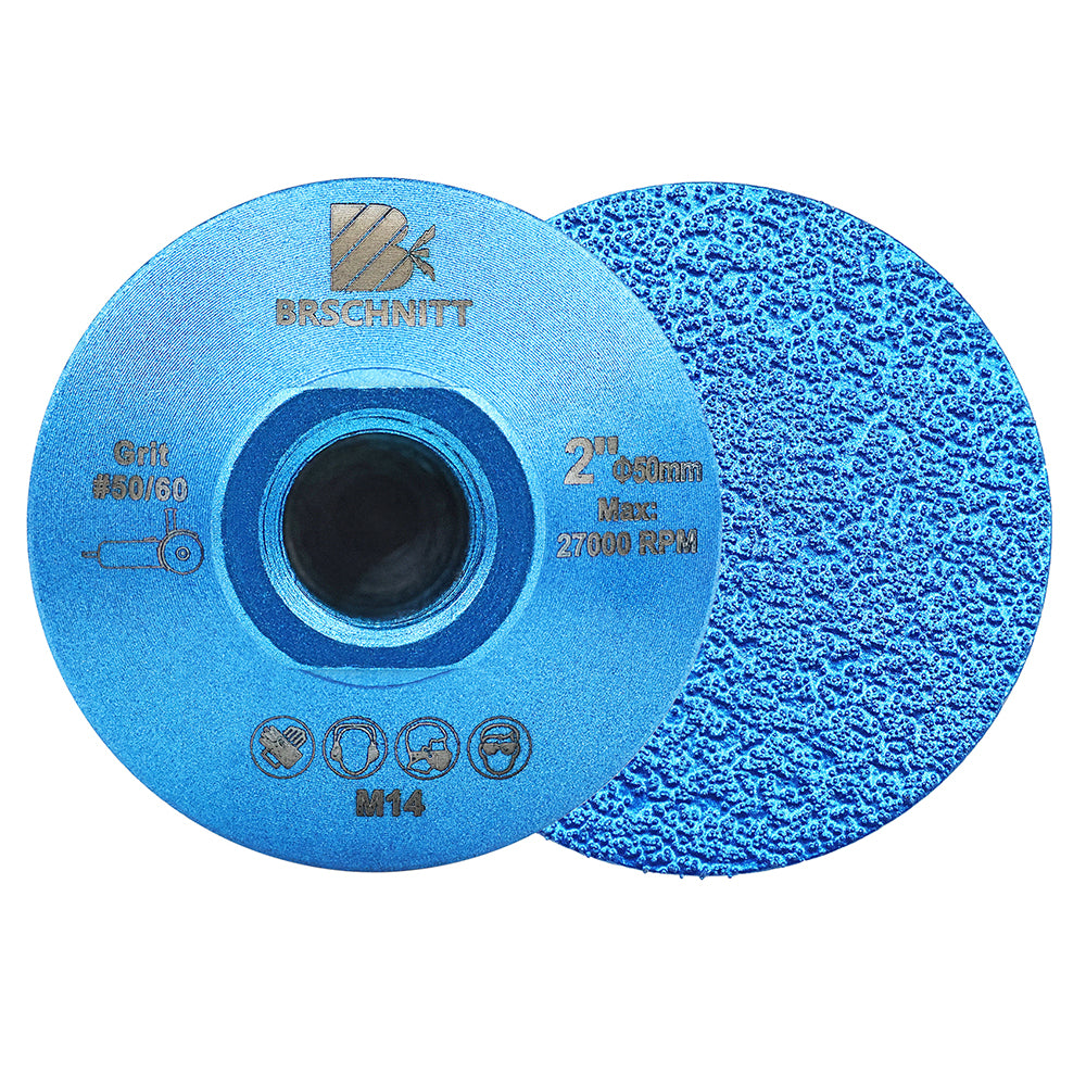 BRSCHNITT M14 & 5/8"-11 Diamond Flat Grinding Wheel 50mm for Rough Grinding Marble Quartz Granite