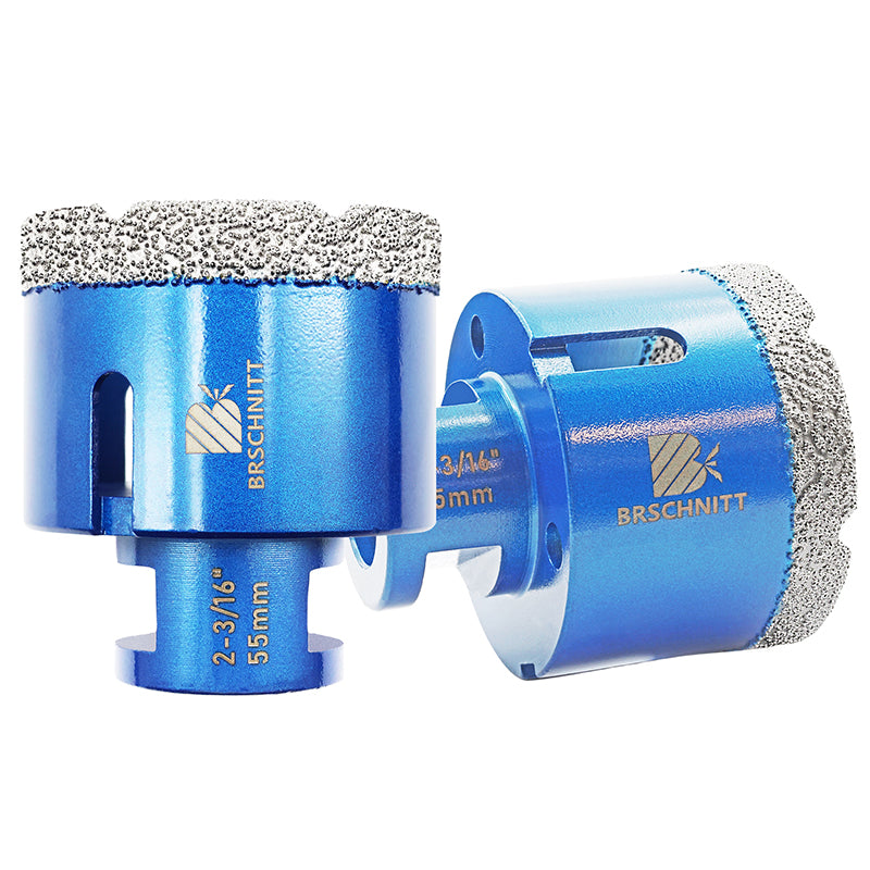BRSCHNITT 5/8"-11 Thread Diamond Dry & Wet Hole Saw 1/4"-6" for Ceramic Porcelain Vacuum Brazed
