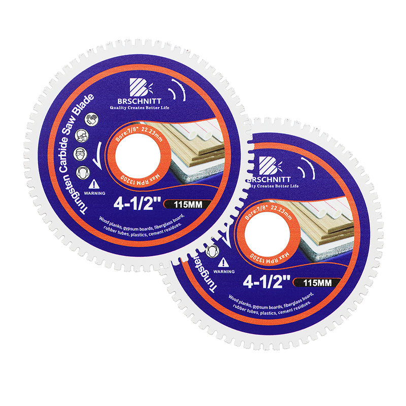 BRSCHNITT 2/3pcs Brazed Carbide Woodworking Saw Blade for Wood with Nail Rubber Plastic Cutting Disc Diameter 75/100/115/125mm Disc