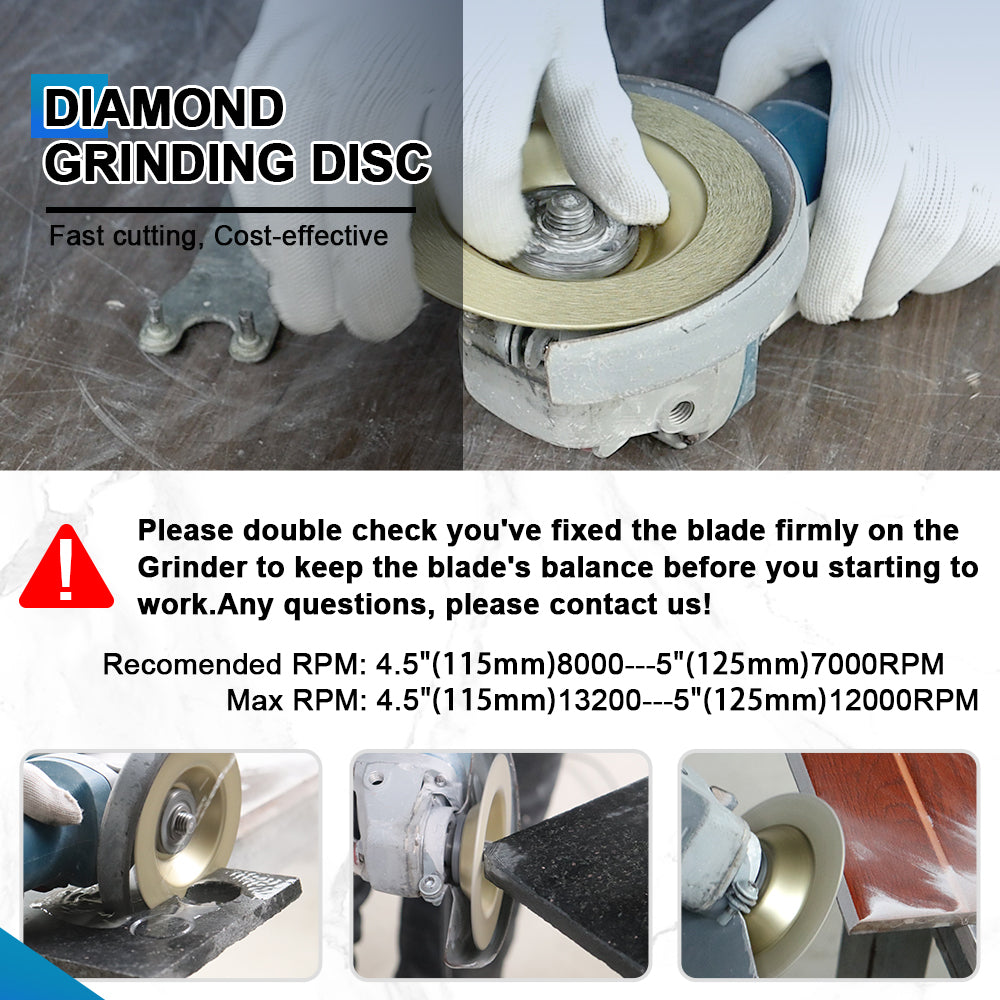 BRSCHNITT Brazed Diamond Grinding Cup Wheel 115-125mm #300 for Dekton Porcelain Tile Granite Marble