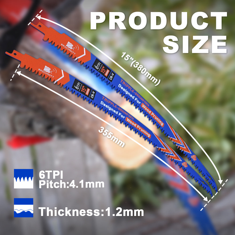 BRSCHNITT 4pcs/set 15 Inch Japanese Teeth Reciprocating Saw Blades Arc Edge 380mm For Wood Pruning Tree Trimming Plastic Pipe