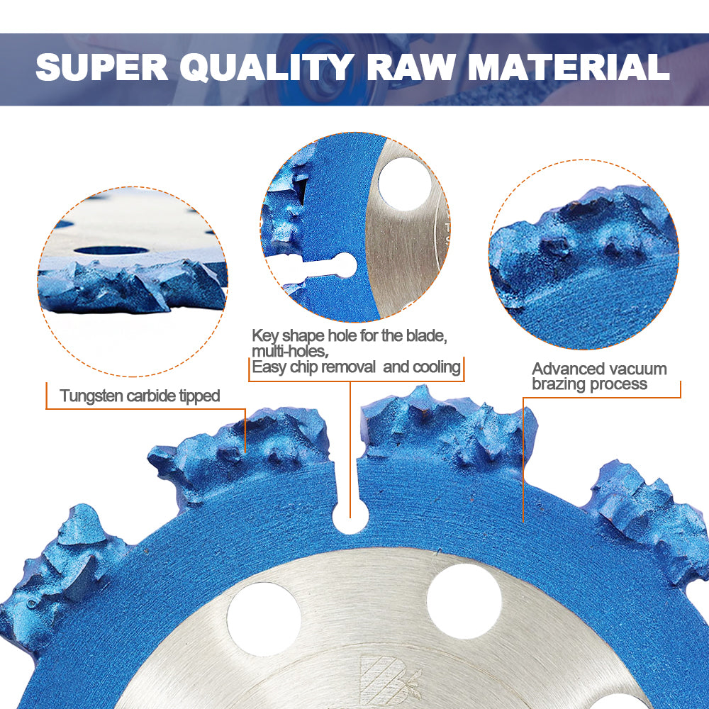 BRSCHNITT Dry Use Tungsten Carbide Multi Wheel 125-230mm for Wood Root Trunk Plastic Hard Rubber Cutting