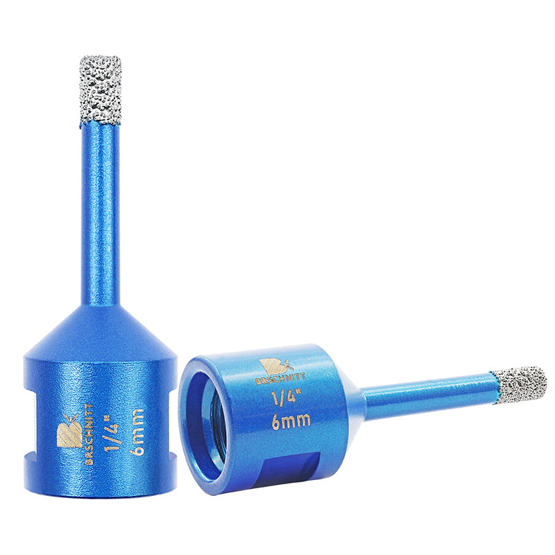 BRSCHNITT 5/8"-11 Thread Diamond Dry & Wet Hole Saw 1/4"-6" for Ceramic Porcelain Vacuum Brazed