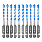 BRSCHNITT 10 Stück/Set 4/5/6 x 4/8 x 2/10/12 mm Kernbohrer, Sechskant-Schnellspannschaft, Hartmetallbohrer, Positionierungsbits für Mauerwerk, Beton, Ziegel, Granit, Keramikfliesen 