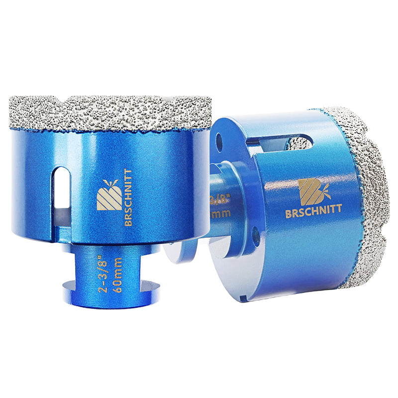 BRSCHNITT 5/8"-11 Thread Diamond Dry & Wet Hole Saw 1/4"-6" for Ceramic Porcelain Vacuum Brazed