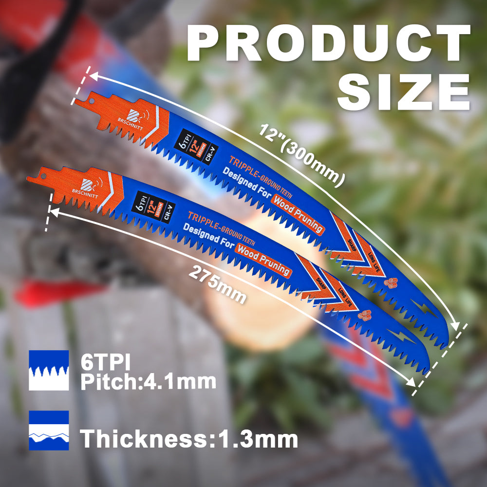 BRSCHNITT 4pcs/set 12 Inch Japanese Teeth Reciprocating Saw Blades 300mm For Wood Pruning Tree Trimming Plastic Pipe