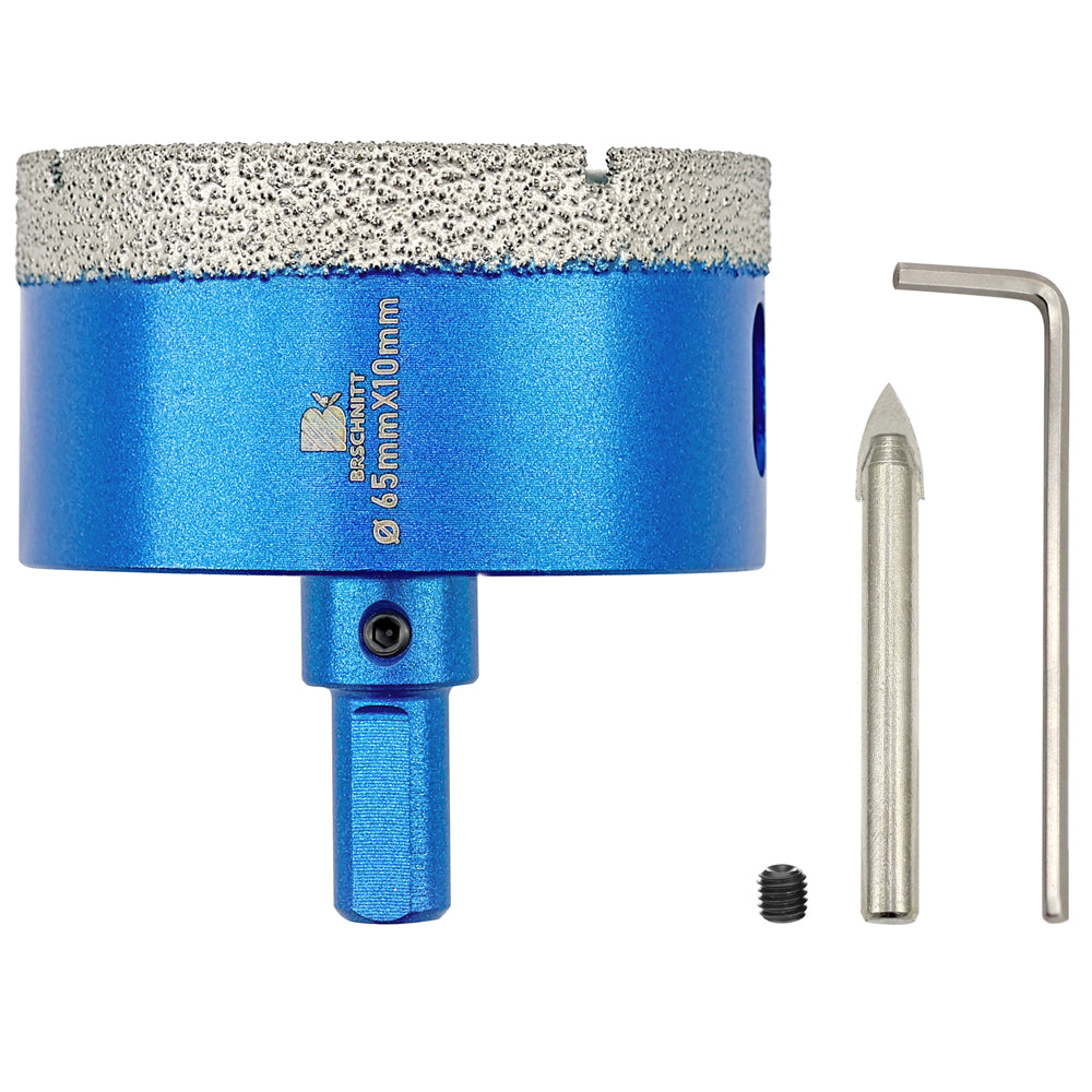 BRSCHNITT 1/2/3 Stück 20–68 mm vakuumgelöteter Bohrer mit Dreieckschaft und Positionsbohrer für Keramikfliesen, Marmor, Granit
