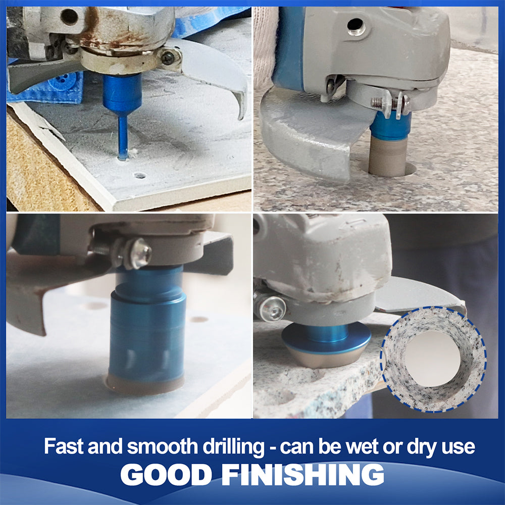 BRSCHNITT 10pcs 6-68mm Diamond Drill Bits Kit Milling Bit 2inch Chamfer HEX Adapter For Tile Granite Marble