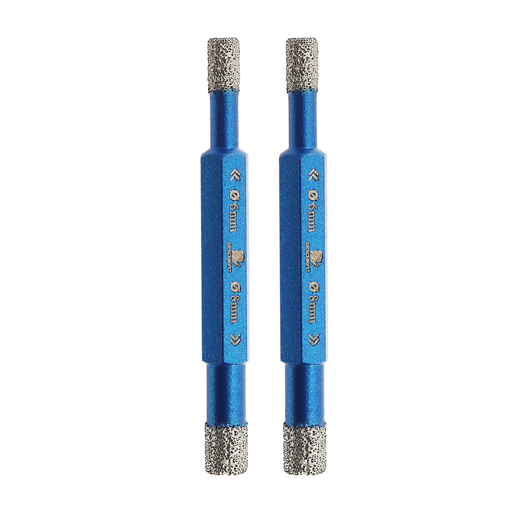 BRSCHNITT Dry Double-Ended Diamond Hole Saw 6-8mm for Granite Marble Masonry Tile Ceramic Vacuum Brazed