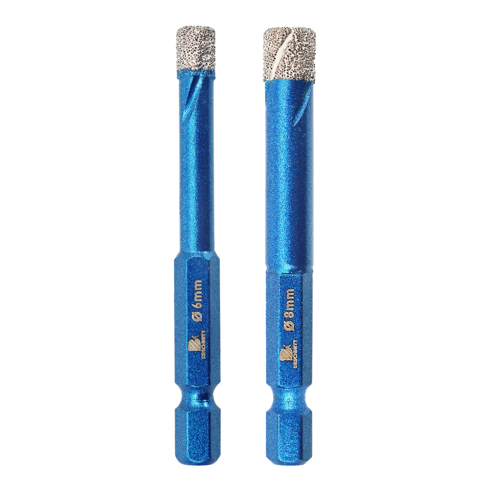 BRSCHNITT Sechskantschaft Diamant-Trockenbohrkronen-Set 6-14mm mit 6mm Zentrierbohrer für Granit vakuumgelötet