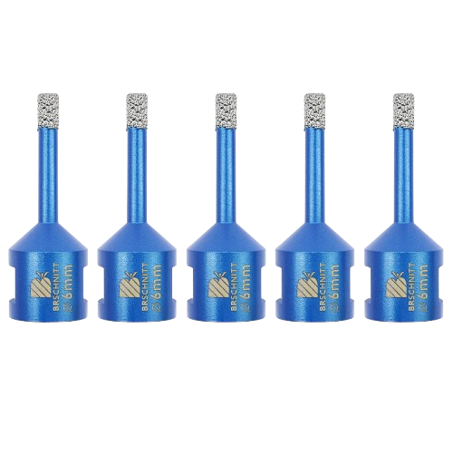 Foret diamanté BRSCHNITT, 1 pièce, diamètre 6 mm-125 mm, scie cloche diamantée brasée sous vide pour marbre, granit, céramique, porcelaine, carrelage, filetage M14