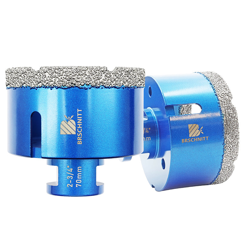 BRSCHNITT 5/8"-11 Thread Diamond Dry & Wet Hole Saw 1/4"-6" for Ceramic Porcelain Vacuum Brazed