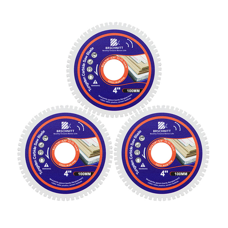 BRSCHNITT 2/3pcs Brazed Carbide Woodworking Saw Blade for Wood with Nail Rubber Plastic Cutting Disc Diameter 75/100/115/125mm Disc