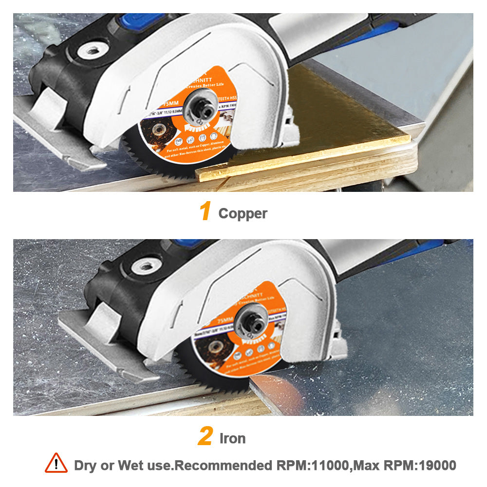 BRSCHNITT 1/2/3/5 Stück 3 Zoll TCT-Sägeblatt Hartmetall-Trennscheibe für Weichmetall, Kupfer, Aluminium