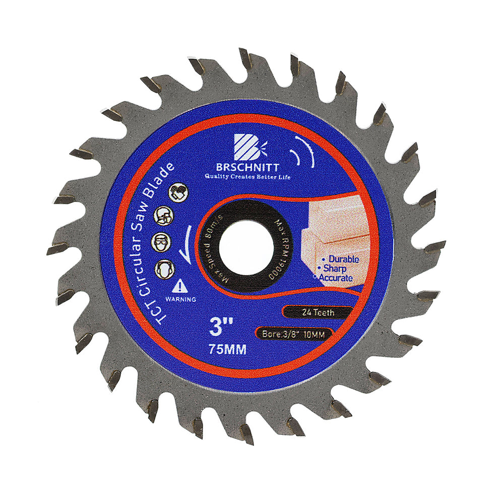BRSCHNITT 3/5pcs 3"/75mm TCT Cutting Disc Diameter 75mm Mini Saw Wood Working Saw Blades Plastics Saw Blade Wood Composites Cutting Wheel