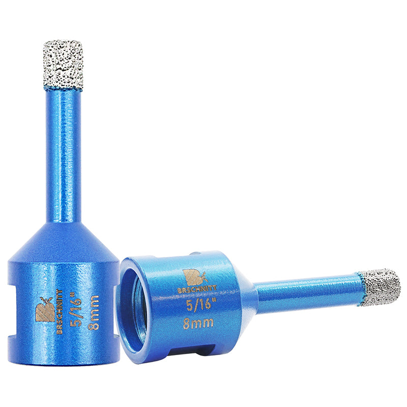 BRSCHNITT 5/8"-11 Thread Diamond Dry & Wet Hole Saw 1/4"-6" for Ceramic Porcelain Vacuum Brazed