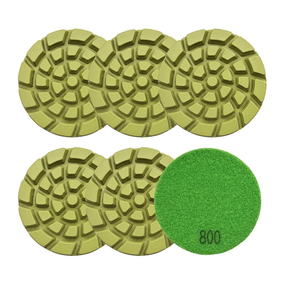 BRSCHNITT 6pcs Resin Bond Diamond Floor Polishing Pads 4" for Concrete Polishing
