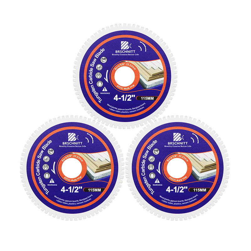 BRSCHNITT 2/3pcs Brazed Carbide Woodworking Saw Blade for Wood with Nail Rubber Plastic Cutting Disc Diameter 75/100/115/125mm Disc