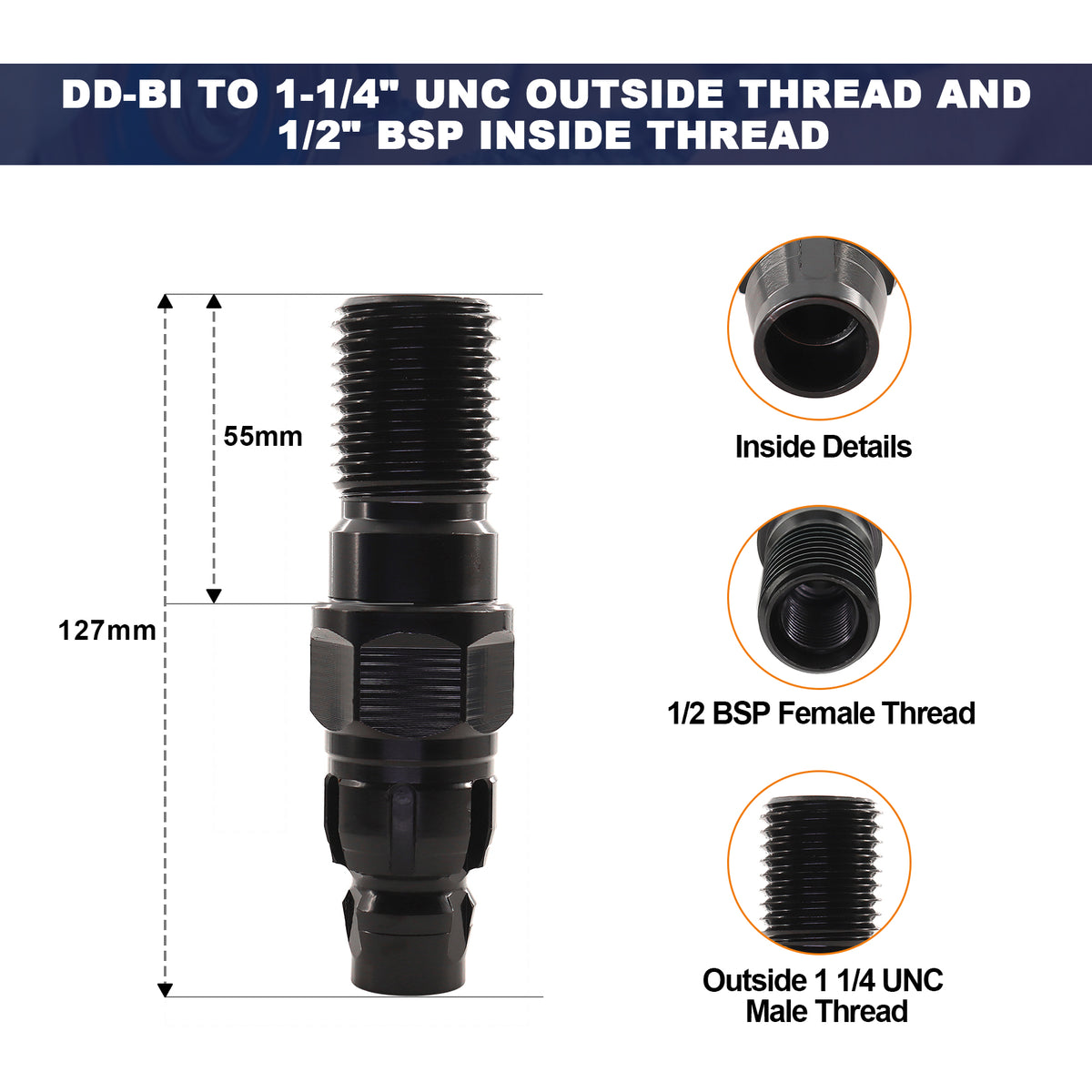 Adattatore Per Trapani A Nucleo Hilti DD100, DD120, DD130 - Compatibile Con Punte Da 1 1/4"