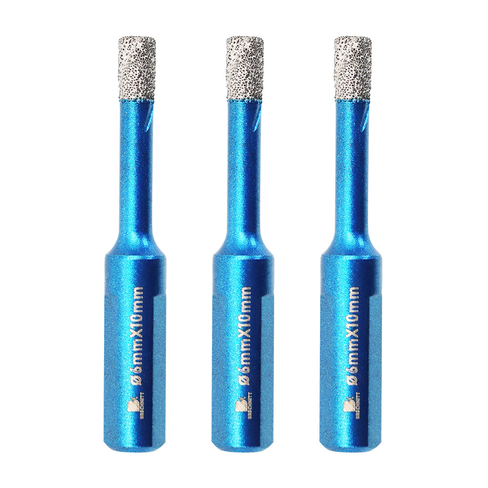 BRSCHNITT Triangle Shank Diamond Dry Drill Bit 6-100mm for Ceramic Tile Granite Marble Porcelain Stone Vacuum Brazed