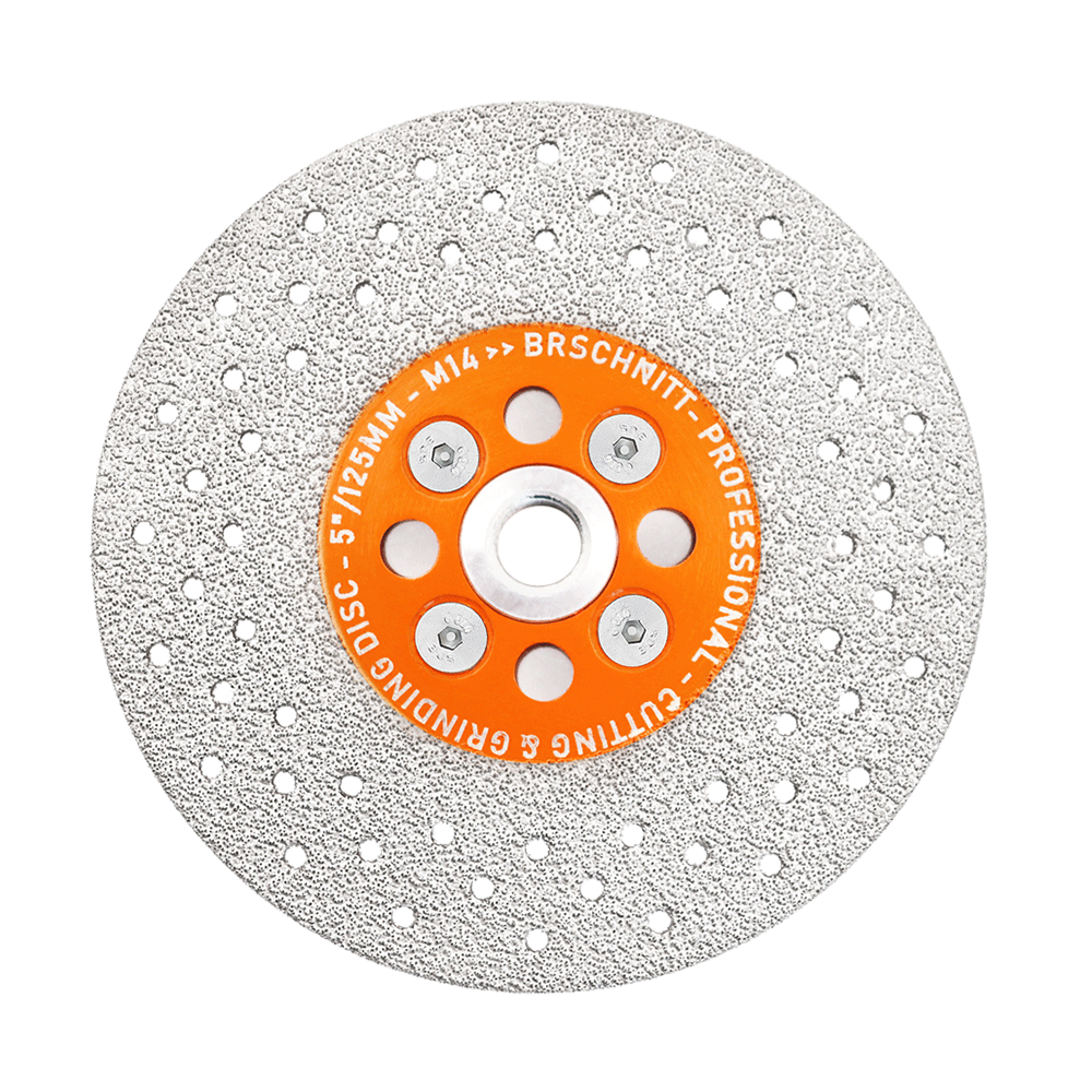 BRSCHNITT Diamant-Schleifsägeblätter, 1 Stück oder 2 Stück, Durchmesser 4"/4,5"/5" für Stein, Marmor, Granit, Beton, Fliesen, vakuumgelötete Trennscheibe, M14-Gewinde