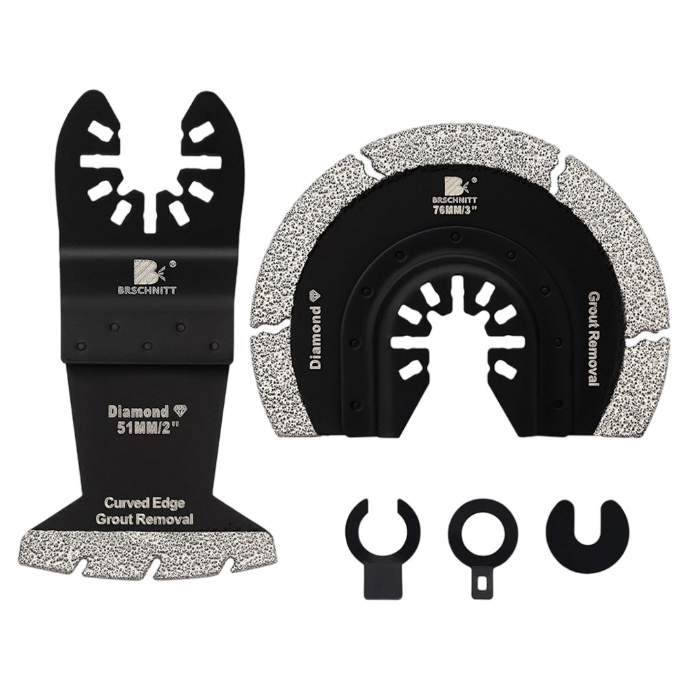 BRSCHNITT Diamond Grit Oscillating Saw Blades 2"/3" for Grout Removal Tile Cement Concrete