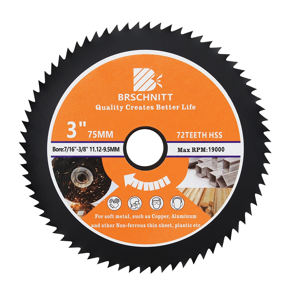 BRSCHNITT HSS Saw Blade Set 75mm Carbide Cutting Disc for Aluminum Copper Soft Metal