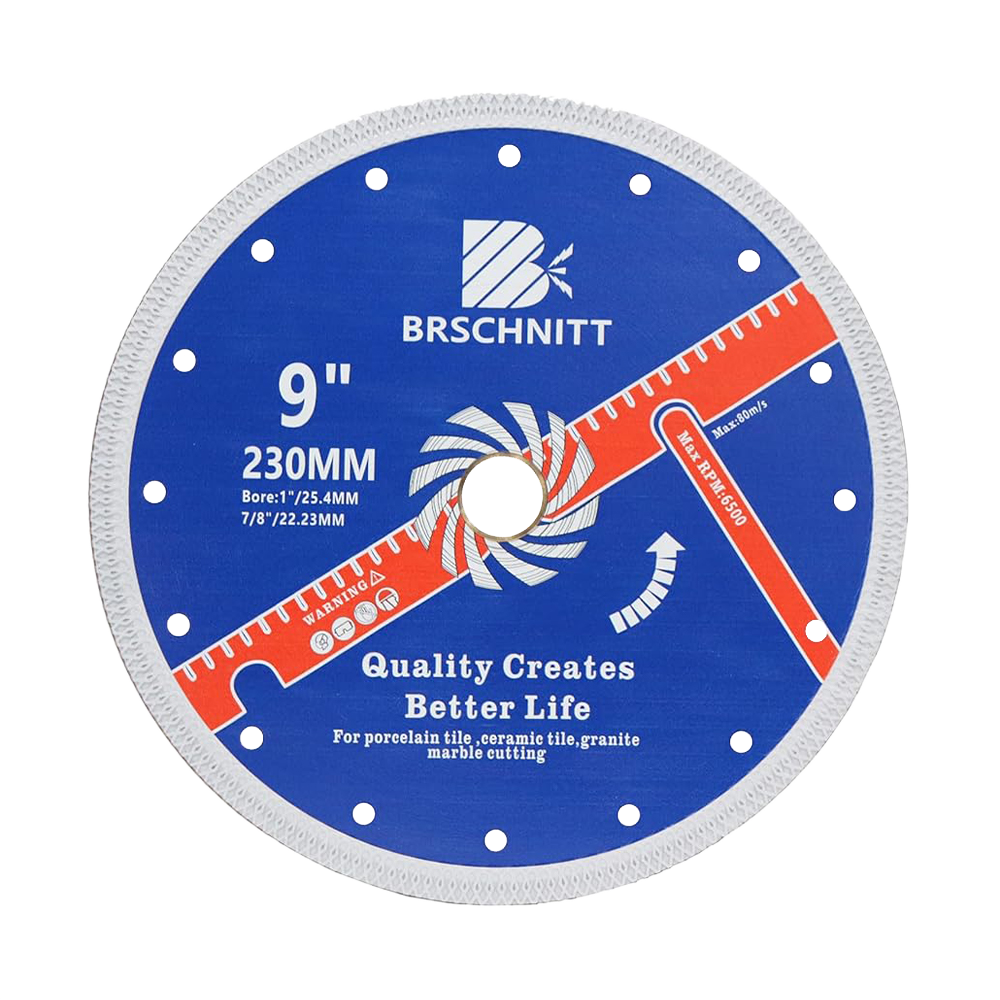 BRSCHNITT Dry & Wet Diamond X Mesh Turbo Cutting Disc 75-250mm for Ceramic Tile Marble Granite Hot Pressed