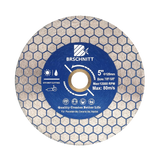 BRSCHNITT Diamant-Sägeblatt, sechseckig, zum Schneiden und Schleifen, doppelseitig, 1 Stück, Durchmesser 5 Zoll/125 mm, Trennscheibe für Keramikfliesen, Porzellan, Marmor, Stein