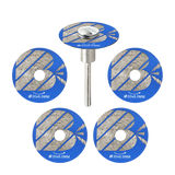 BRSCHNITT 5pcs Diamond Saw Blade Set 30-50mm Sintered Continuous Rim Cutting Disc for Tile Porcelain Ceramic