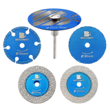 BRSCHNITT 2" Mini Diamond Saw Blade Set 5pcs with 1/8" & 1/4" Shanks for Wood Metal Glass Stone