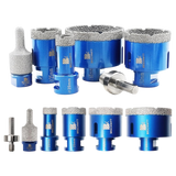 BRSCHNITT M14 Diamond Drill Bit Set 20-68mm with 10-25mm Finger Router for Tile Porcelain Granite Marble