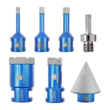 BRSCHNITT M14 Thread Diamond Drill Bit Set 6-35mm with 35mm Finger Router for Tile Porcelain Granite Marble