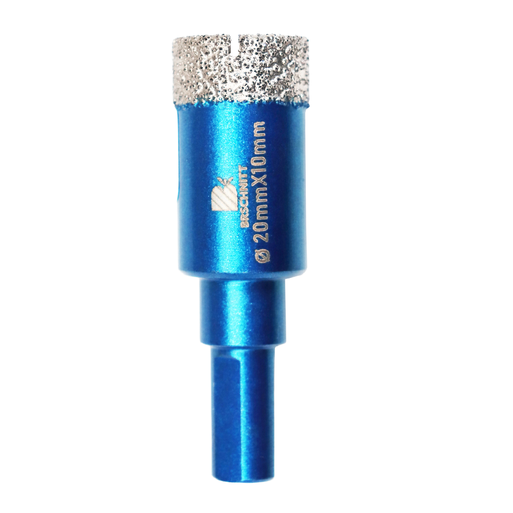 Foret diamanté BRSCHNITT brasé sous vide, 1 pièce, diamètre 6-65 mm, perçage pour céramique, marbre, granit, porcelaine, carrelage, avec scie cloche à tige triangulaire