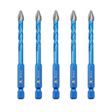 BRSCHNITT Carbide Tip Quick Shank Drill Bit Set 5-12mm for Wood Marble Plastic