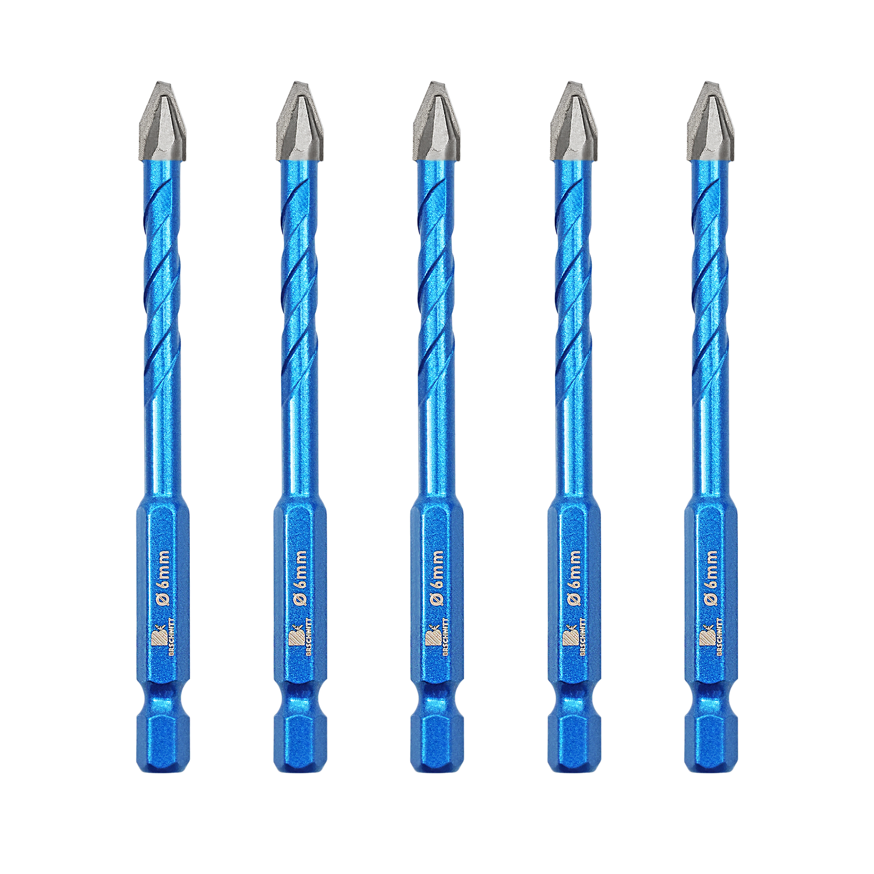 BRSCHNITT Carbide Tip Quick Shank Drill Bit Set 5-12mm for Wood Marble Plastic