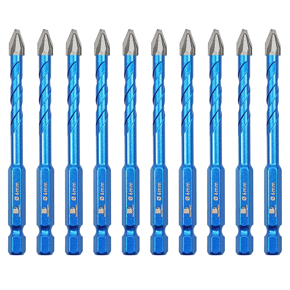 BRSCHNITT Quick Change Shank Carbide Eccentric Drill Bit Set 5-12mm for Porcelain Tile Ceramic Marble