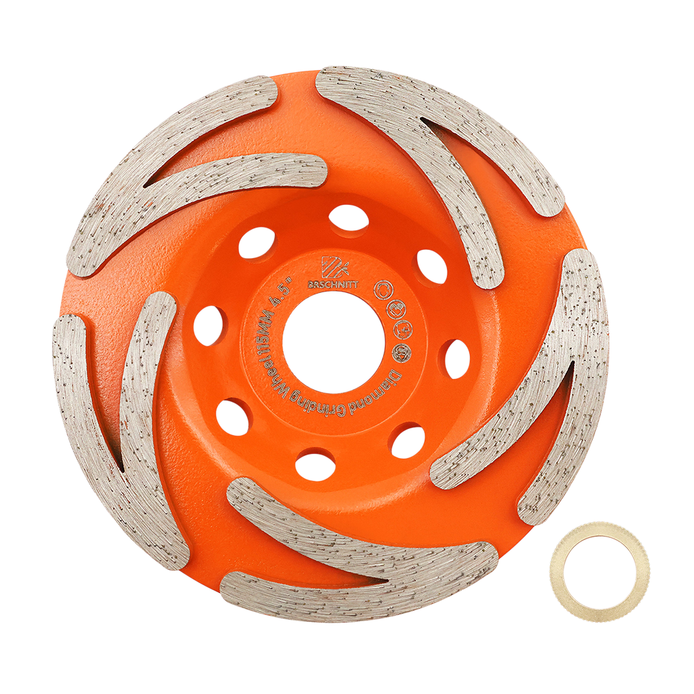BRSCHNITT Sintered Cyclone Diamond Grinding Wheel 115mm for Concrete Masonry Granite Marble