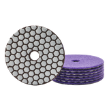 BRSCHNITT 8pcs Set Dry Diamond Polishing Pad Set 4" with M14 Backer for Granite Marble Concrete Quartzing with M14 Backer Pad Adapter