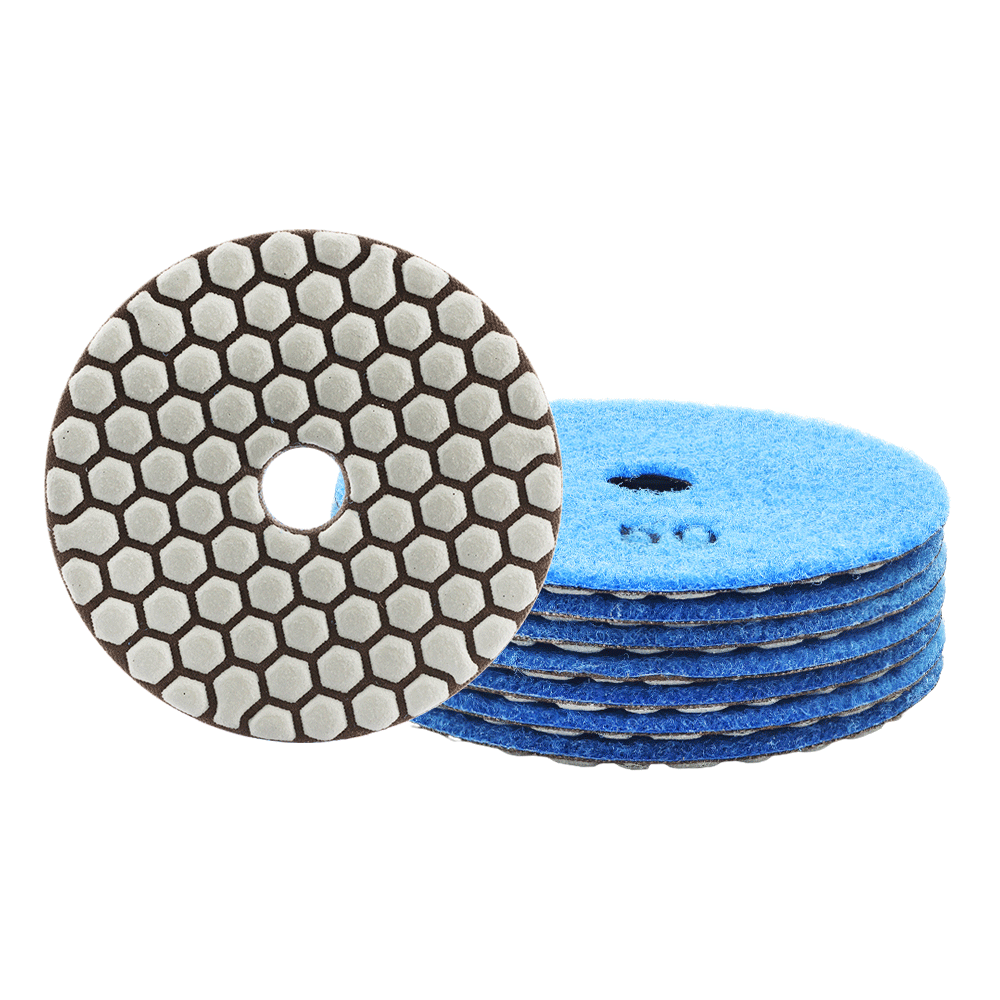 BRSCHNITT 7pcs Diamond Dry Polishing Pads 4" for Granite Marble Stone Edge Polishing