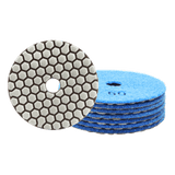 BRSCHNITT 7pcs Set Diamond Dry Polishing Pads 4" for Granite Marble Stone Edge Polishing
