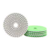 BRSCHNITT 7pcs Wet Diamond Flexible Polishing Pads 4" for Granite Marble Ceramic Stone Polishing